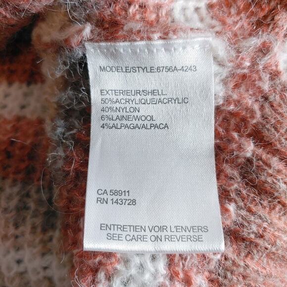 Tribal Jeans Women's Wool Alpaca Long Sleeves Striped Sweater Sz L Soft Cozy - Picture 7 of 8